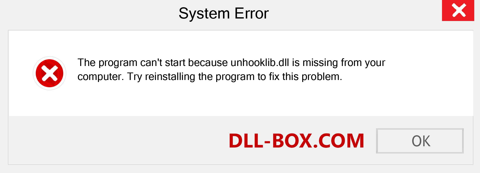  unhooklib.dll file is missing?. Download for Windows 7, 8, 10 - Fix  unhooklib dll Missing Error on Windows, photos, images